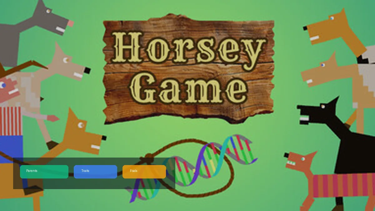 Official Horsey Game Steam media used as a breeding guide visual with stable planning notes
