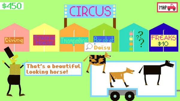 Official Horsey Game screenshot for troubleshooting meat and creature feeding